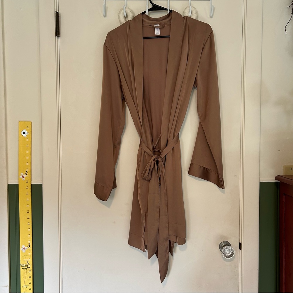 Stars Above Tan Silky Women's Robe